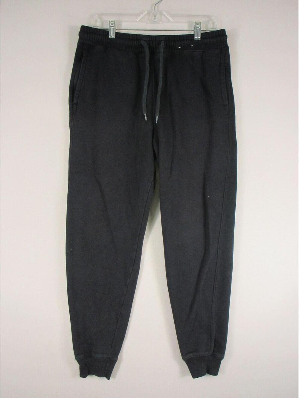 Hollister Jogger Mens M Tall Black Fleece Drawstring Sweatpants Casual Comfort